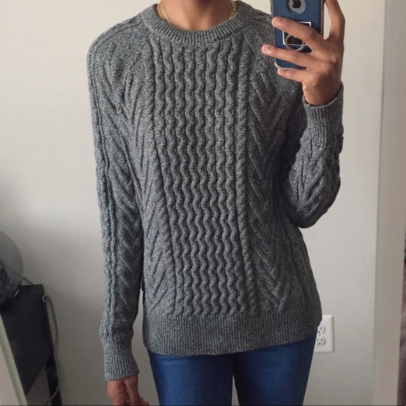 GAP Sweaters - • ➳ NWT | GAP Wavy Cable Knit Grey Sweater Medium